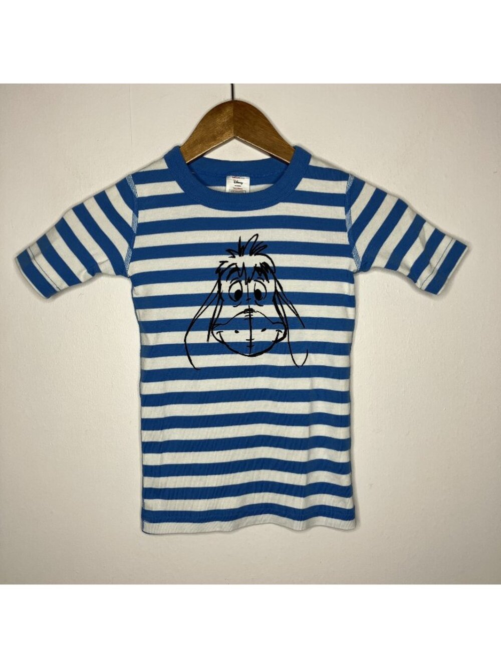 Hanna Andersson Disney Eeyore Snug Fit Organic Cotton Striped T-Shirt US 8 Blue